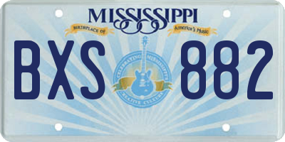 MS license plate BXS882