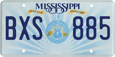 MS license plate BXS885