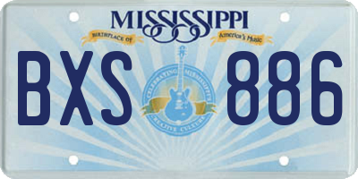 MS license plate BXS886