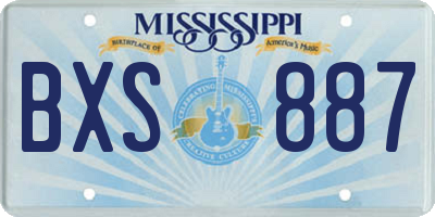 MS license plate BXS887