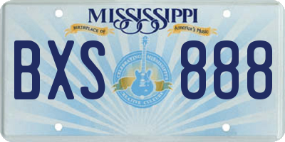 MS license plate BXS888