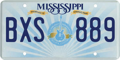 MS license plate BXS889