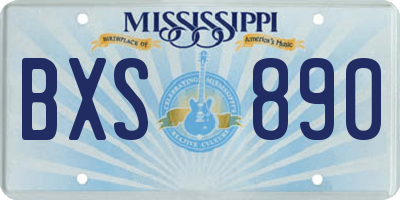 MS license plate BXS890