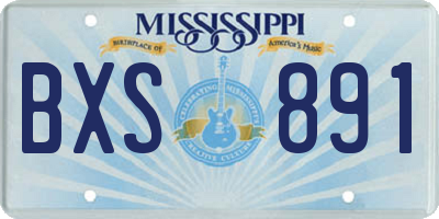 MS license plate BXS891