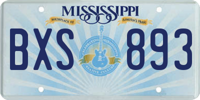 MS license plate BXS893