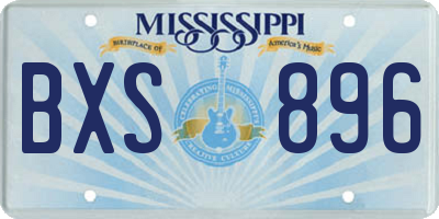 MS license plate BXS896