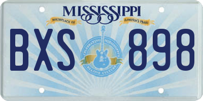 MS license plate BXS898