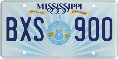 MS license plate BXS900