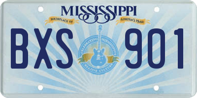 MS license plate BXS901