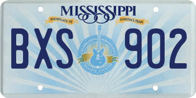 MS license plate BXS902