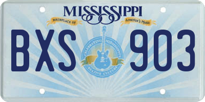 MS license plate BXS903