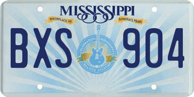 MS license plate BXS904