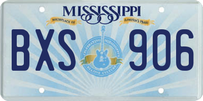 MS license plate BXS906