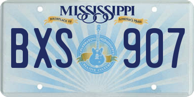MS license plate BXS907