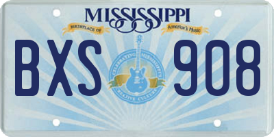 MS license plate BXS908