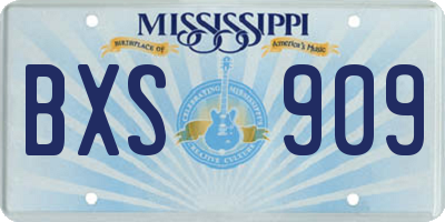 MS license plate BXS909