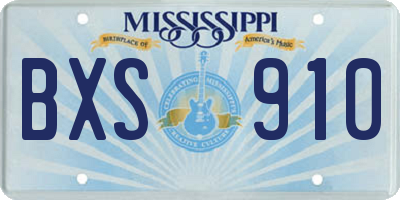 MS license plate BXS910