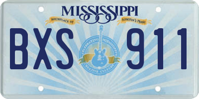 MS license plate BXS911