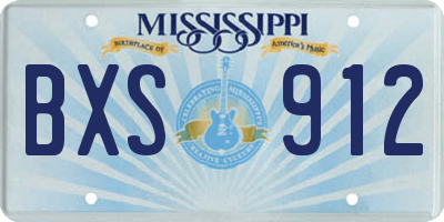 MS license plate BXS912
