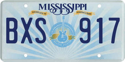 MS license plate BXS917