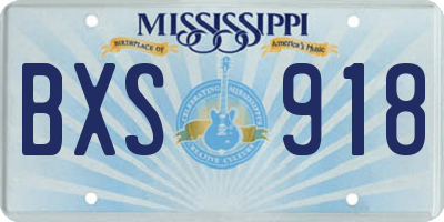 MS license plate BXS918