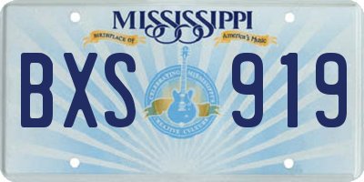 MS license plate BXS919