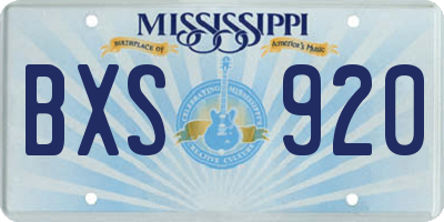 MS license plate BXS920