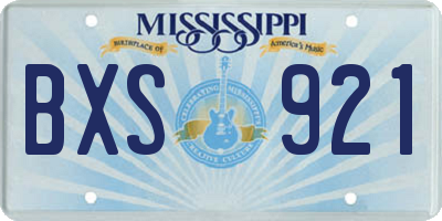 MS license plate BXS921