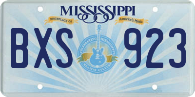 MS license plate BXS923