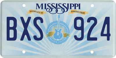 MS license plate BXS924