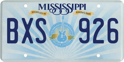 MS license plate BXS926
