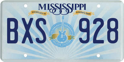 MS license plate BXS928