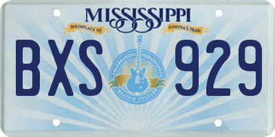 MS license plate BXS929