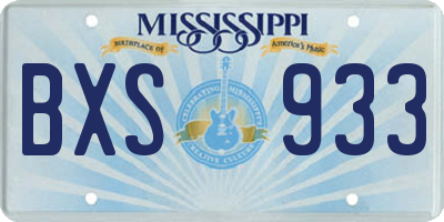 MS license plate BXS933