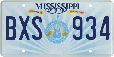 MS license plate BXS934