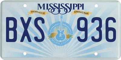 MS license plate BXS936