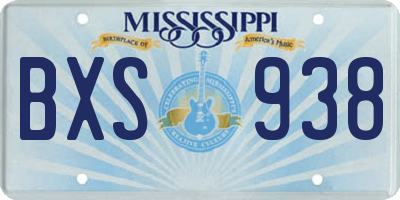 MS license plate BXS938