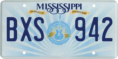 MS license plate BXS942