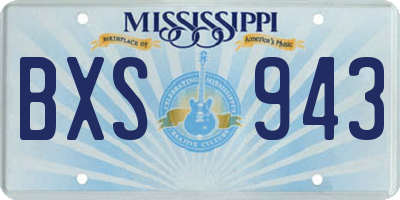 MS license plate BXS943