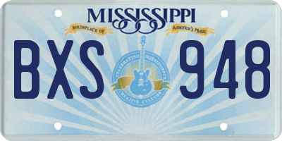 MS license plate BXS948
