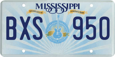 MS license plate BXS950