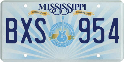 MS license plate BXS954