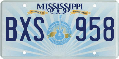 MS license plate BXS958