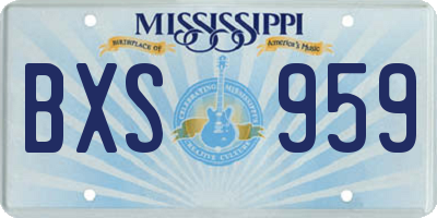MS license plate BXS959