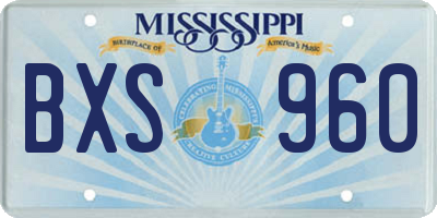 MS license plate BXS960
