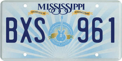 MS license plate BXS961
