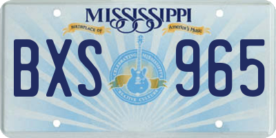 MS license plate BXS965