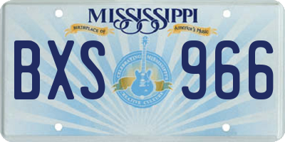 MS license plate BXS966