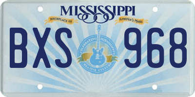 MS license plate BXS968