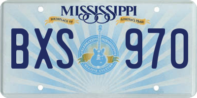 MS license plate BXS970
